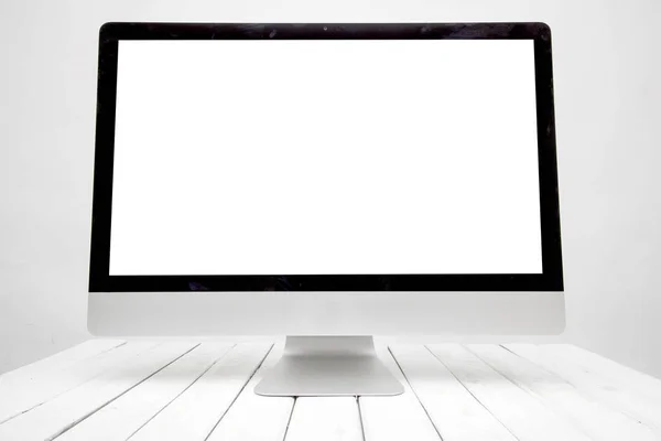 Monitor de computador com tela em branco — Fotografia de Stock