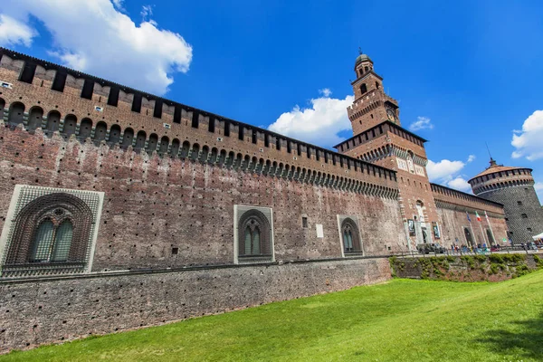 Zamek Sforzów w Mediolanie, Włochy — Zdjęcie stockowe
