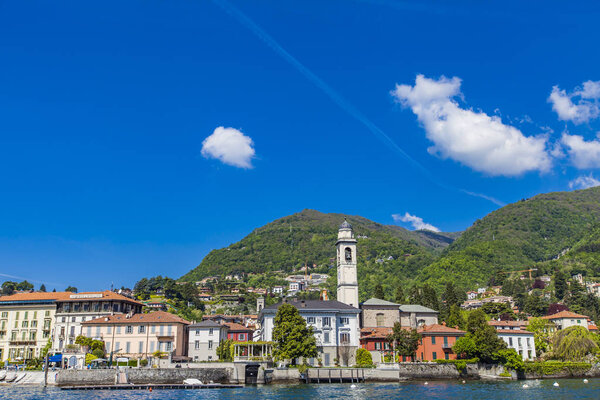 View at Town Cernobbio on Como Lake in Italy