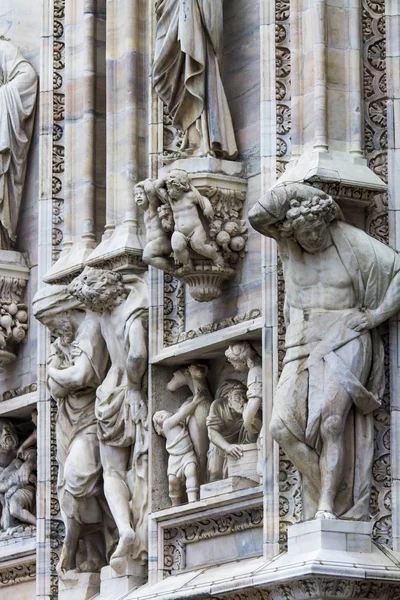 Подробности о Миланском соборе, Италия — стоковое фото