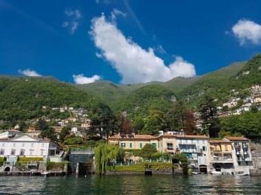 Moltrasio on Como lake in Italy clipart