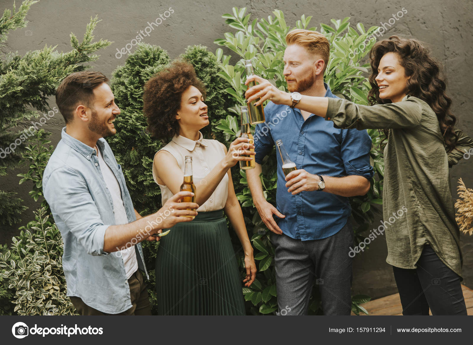 Friends Having Outdoor Garden Party Stock Photo C Boggy22 157911294