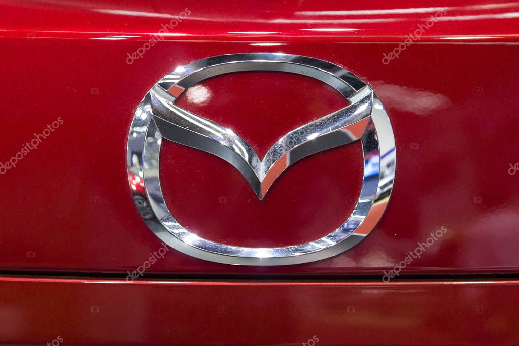 BELGRADE, SERBIA - MARCH 28, 2017: Detail from Mazda car in Belgrade, Serbia. Mazda is Japanese multinational automaker founded at 1920.
