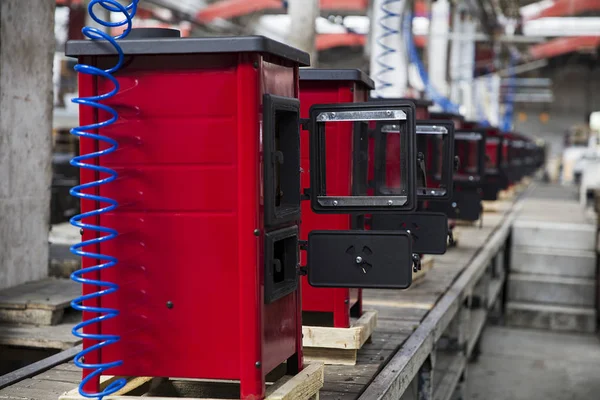 Detalj av kaminer i fabriken — Stockfoto