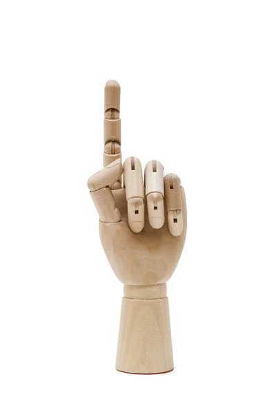 Wooden hand on white background — Stock Photo, Image