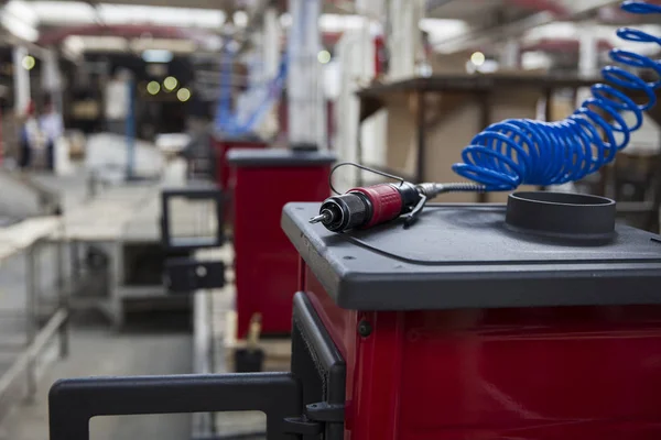 Detalj av kaminer i fabriken — Stockfoto