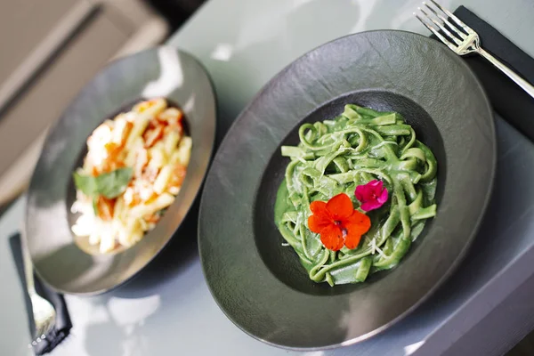 Pasta meals in plates — Stock Photo, Image