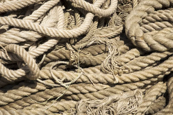 Closeup Detail Old Ropes Sun — Stock Photo, Image