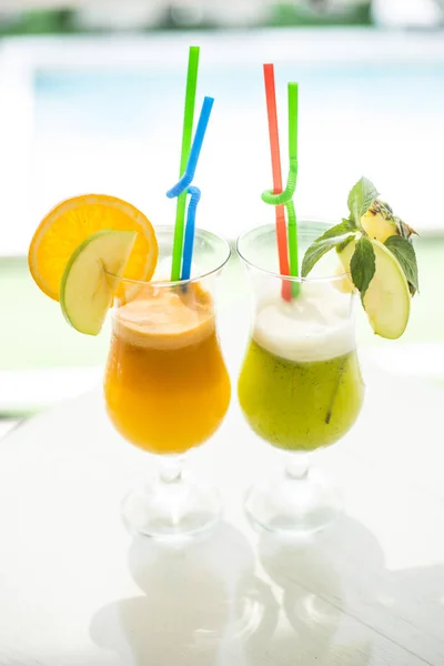 Fresh juice in glasses — Stock Photo, Image