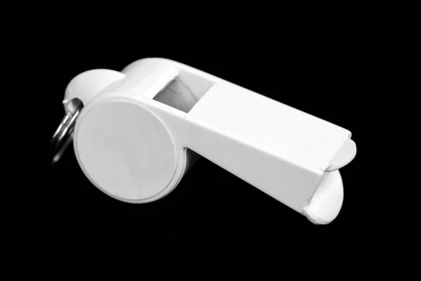 White whistle made from plastic — Stock Photo, Image