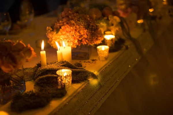 Свічки Весільні прикраси — стокове фото