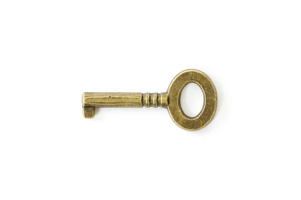 Vintage nyckel på vit bakgrund — Stockfoto