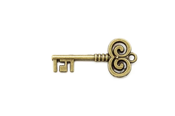 Vintage key on white background — Stock Photo, Image