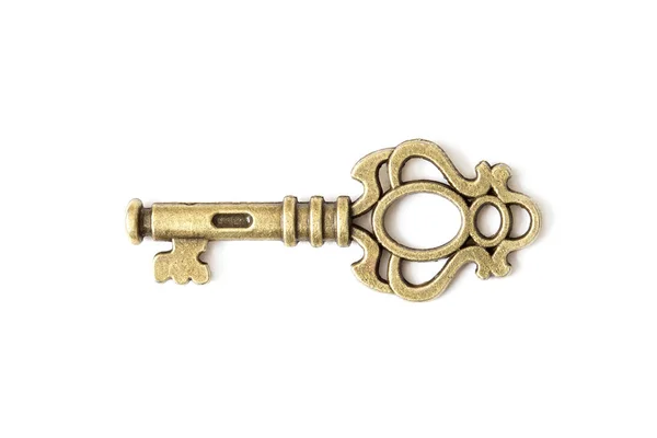 Vintage key on white background — Stock Photo, Image