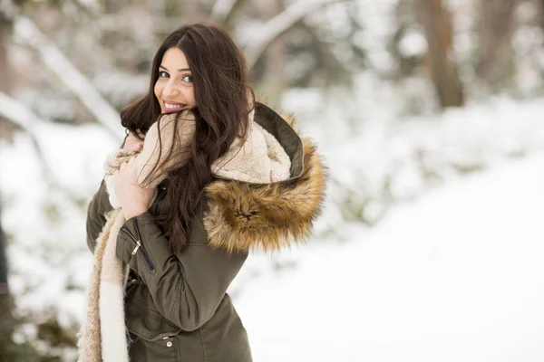 Mujer bastante joven en un día de invierno —  Fotos de Stock