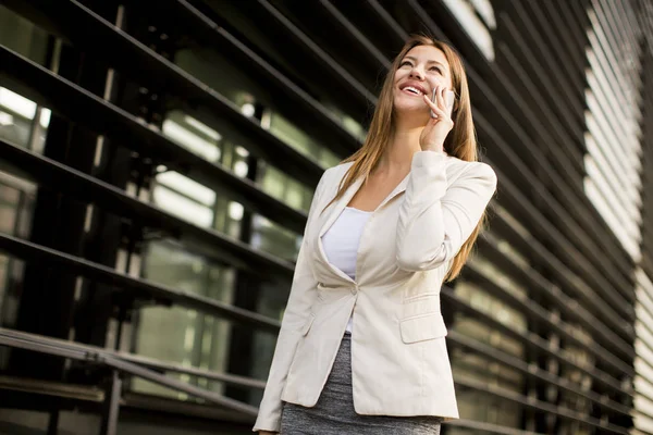 Donna d'affari che parla al telefono — Foto Stock