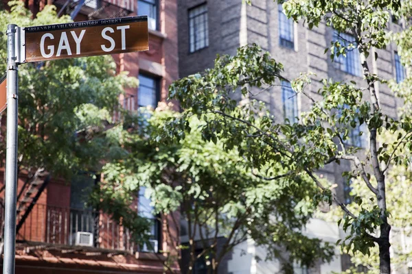 Eşcinsel sokak işareti, New York, ABD — Stok fotoğraf