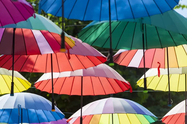 Pohled na barevné deštníky — Stock fotografie