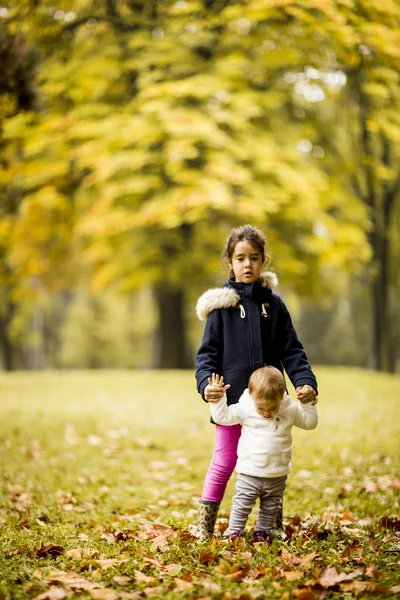 Little sisters sonbahar parkta