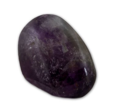 Beyaz arka plan üzerinde Ametist değerli taş