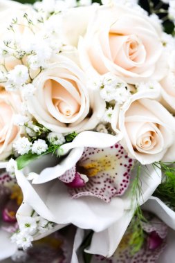 Beyaz Orkide ve gül buket