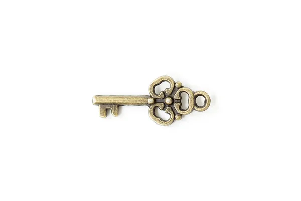 Vintage key on white — Stock Photo, Image