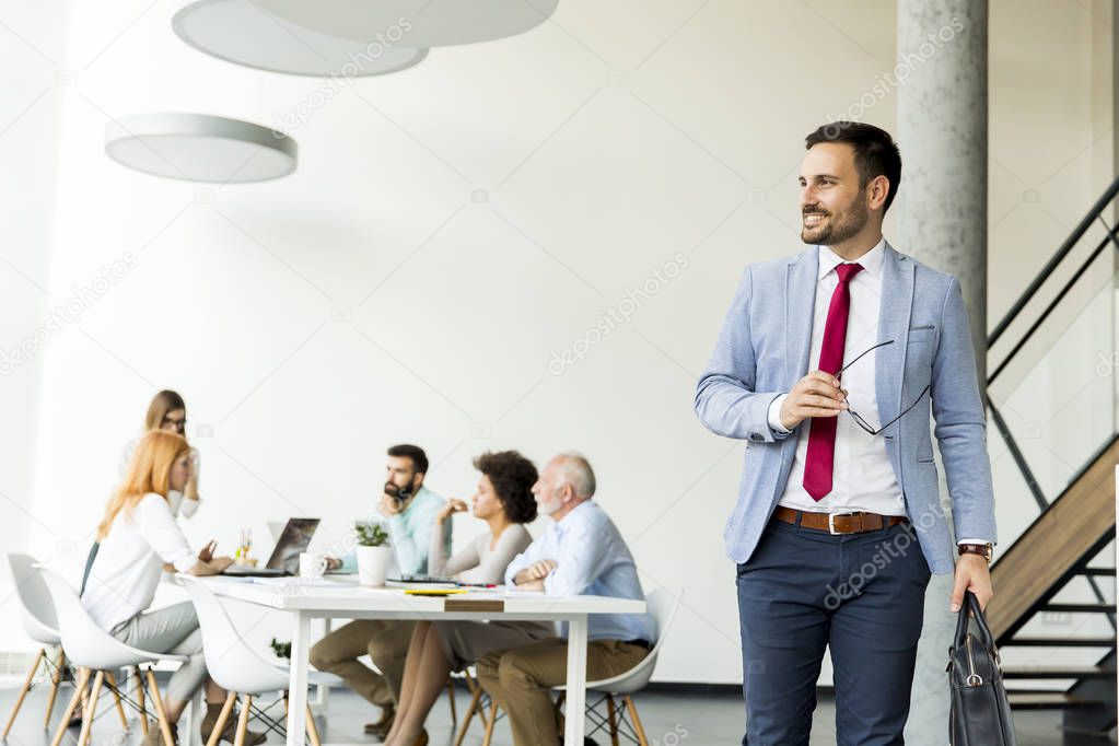 Business team at work in modern office