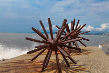 Puerto Vallarta Meksika içinde iki deniz kestanesi heykeller