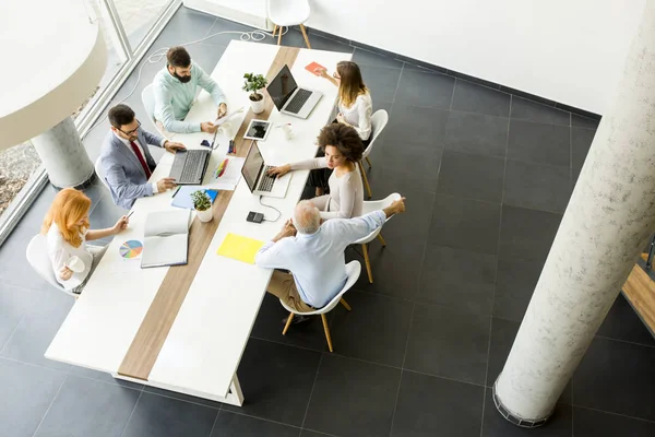 Top view at business people in office — Stock Photo, Image