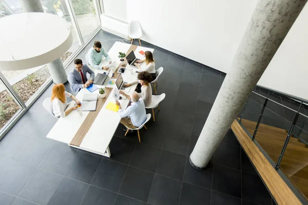 Top view at business people in office — Stock Photo, Image