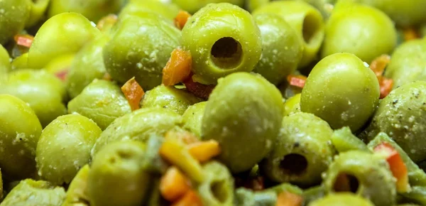 Green olives close up — Stock Photo, Image