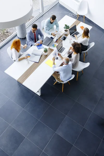 Top view at business people in office — Stock Photo, Image