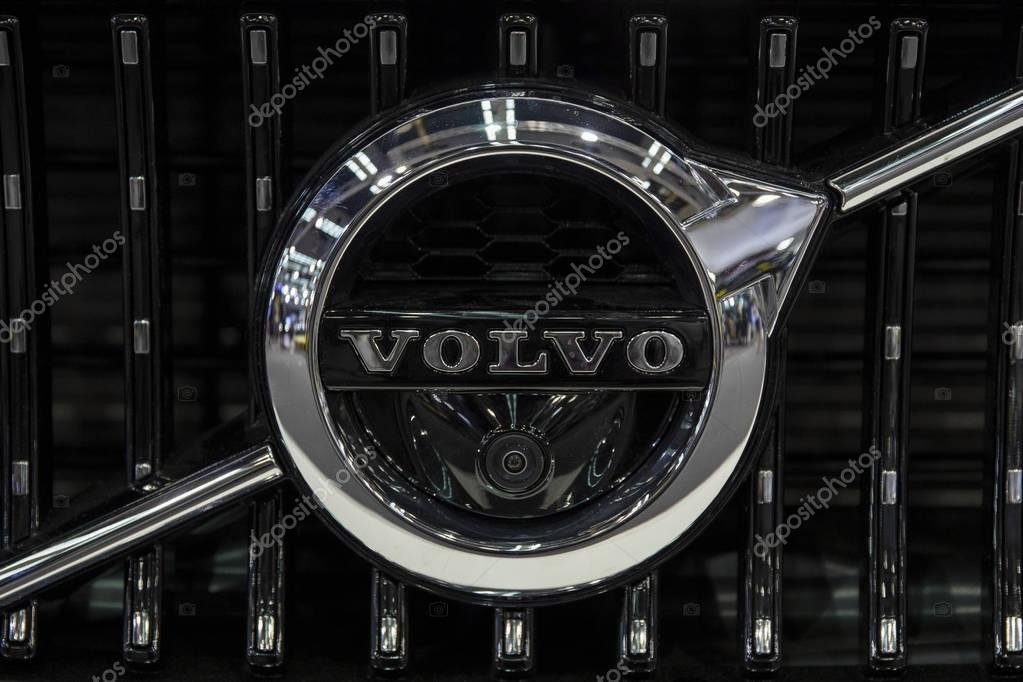 BELGRADE, SERBIA - MARCH 28, 2017: Detail of Volvo car in Belgrade, Serbia. Volvo  is a Swedish multinational manufacturing company founded at 1927.