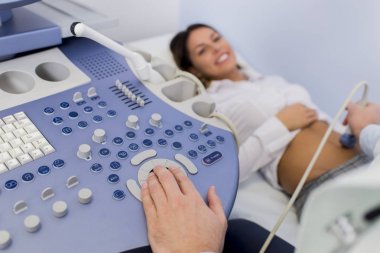 Kadın patinet var karın incelenmesi ulstrasound ho