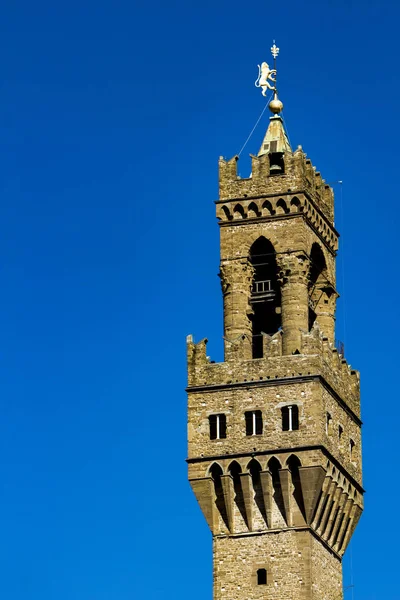 Ayrıntı Kule Palazzo Vecchio Florence Talya — Stok fotoğraf