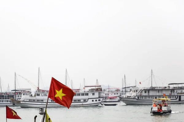 Vue Sur Les Bateaux Dans Baie Halong Vietnam — Photo