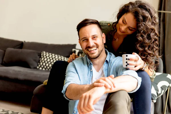 Loving couple in the room