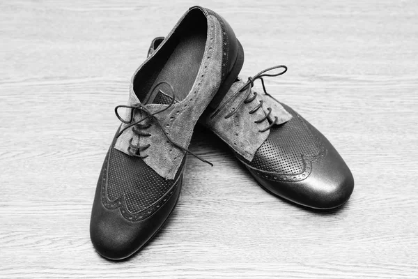 Detalhe Close Dos Sapatos Tango Masculino — Fotografia de Stock
