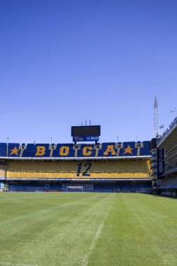 Buenos Aires, Arjantin - 20 Ocak 2018: La bombonera Stadyumu Buenos aires, Arjantin detay. Boca Juniors stadyum sahibi ve 1938 inşa edilmiş olduğunu.