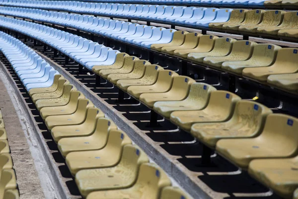 Close Detail Van Bruin Stadion Zitplaatsen — Stockfoto