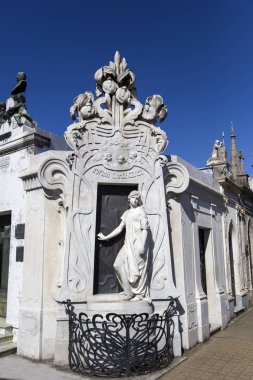 Buenos Aires, Arjantin - 19 Ocak 2018: La Recoleta Cemetery Buenos Aires, Arjantin detay. Dünyanın en ünlü mezarlıklar biridir