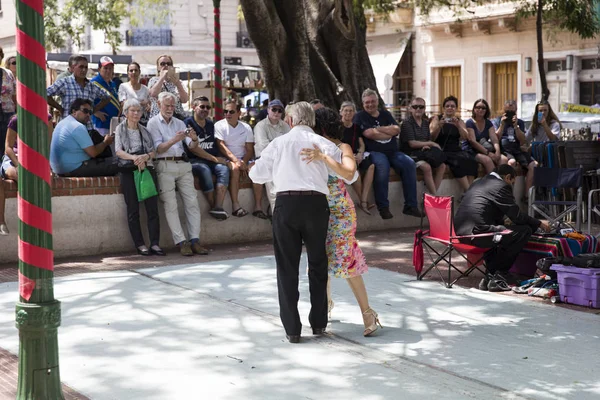 Buenos Aires Argentina January 2018 Unidentified Tango Dancers San Telmo — Stock Photo, Image