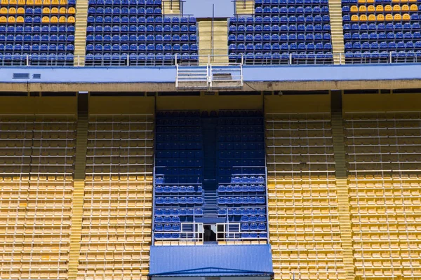 Closeup Detail Sedadel Fotbalovém Stadionu — Stock fotografie