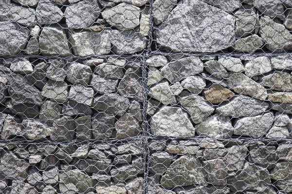 Closeup Old Stone Wall Iron Net Protection — Stock Photo, Image