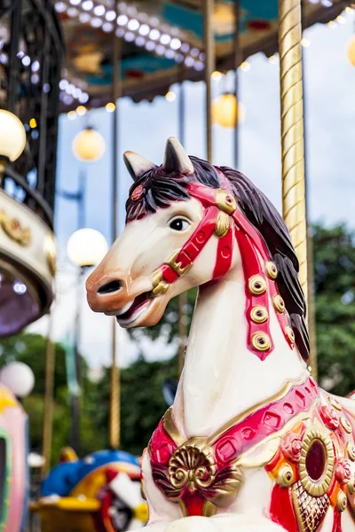 Closeup Detail Carousel Paris France — Stock Photo, Image