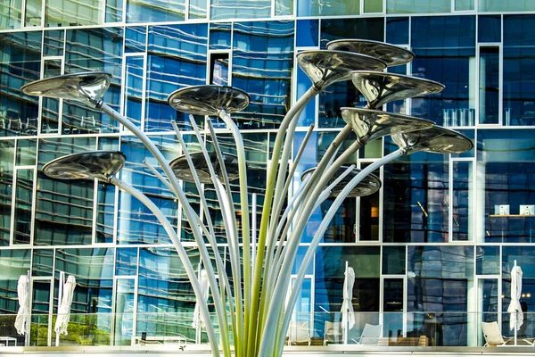 Milan Italy April 2017 Modern Street Lights Porta Nuova Milan — Stock Photo, Image