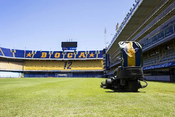 Buenos Aires Argentina Januari 2018 Gräsklippare Från Bombonera Stadion Buenos — Stockfoto