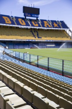 Buenos Aires, Arjantin - 20 Ocak 2018: La bombonera Stadyumu Buenos aires, Arjantin detay. Boca Juniors stadyum sahibi ve 1938 inşa edilmiş olduğunu.