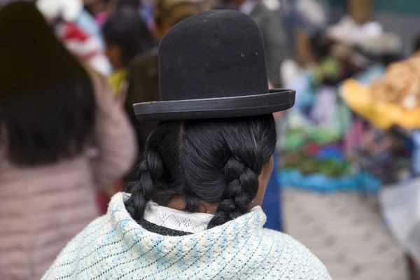 Copacabana Bolivie Janvier 2018 Femme Non Identifiée Dans Rue Copacabana — Photo