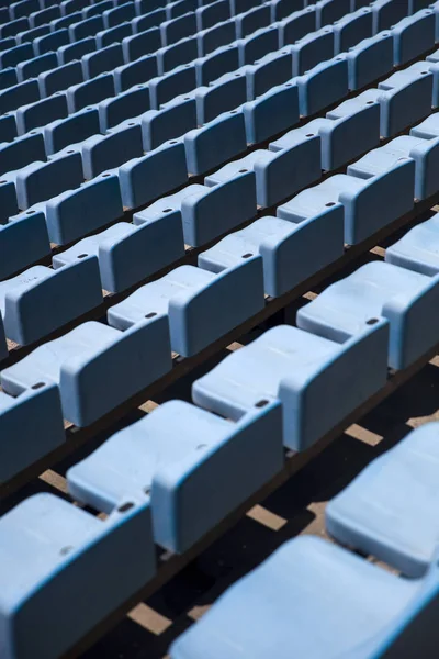 Détail Rapproché Des Sièges Bleus Stade — Photo